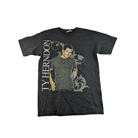Ty Herndon SIGNED T Shirt Size S Alstyle Apparel Black Graphic Country Music - Picture 1 of 5